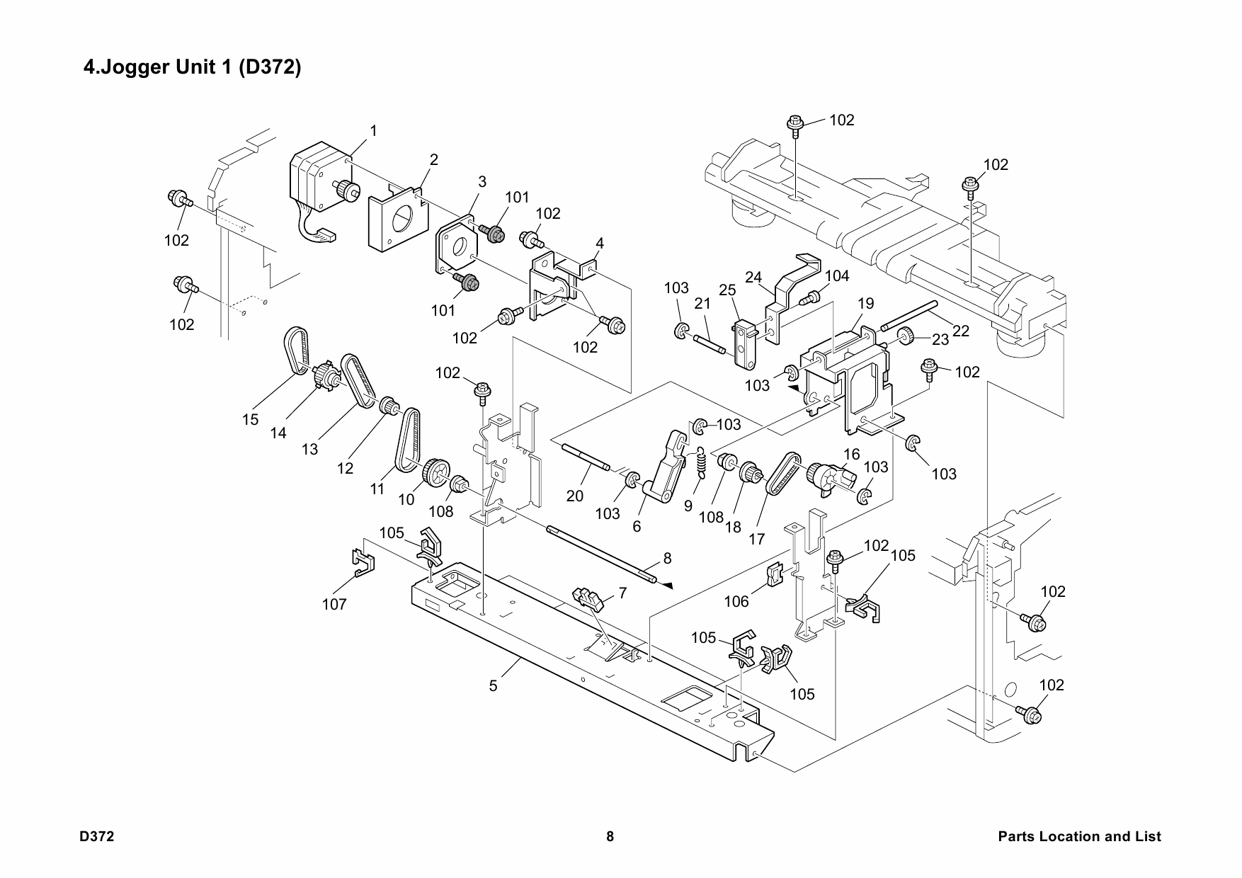 RICOH Options SR3050 D372 FINISHER Parts Catalog PDF download-5